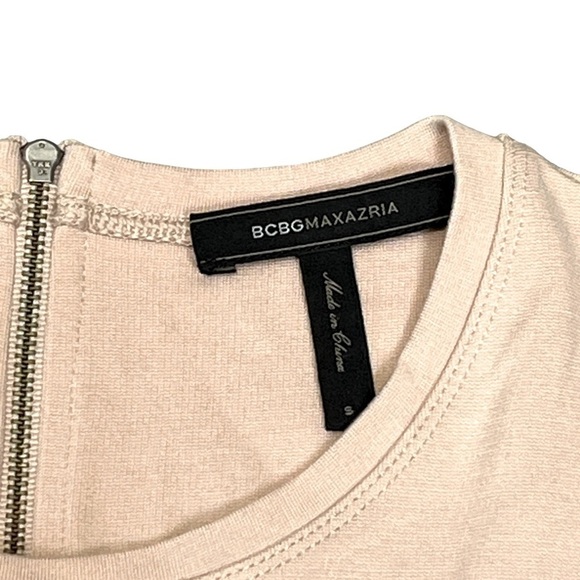 BCBGMaxAzria Harlem Seamed Waist Peplum Top. Bare Pink. Size S #1179 - Picture 7 of 7